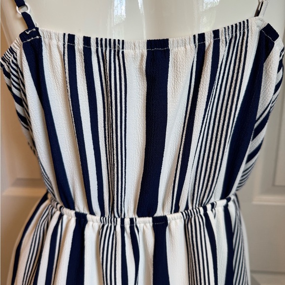 Monteu Striped Navy White Sleeveless Dress Size  juniors large adjustable strap - Picture 8 of 12